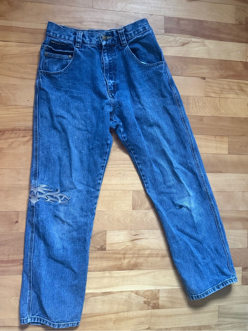 Speedrail Denim Jeans with Embroidered Detail